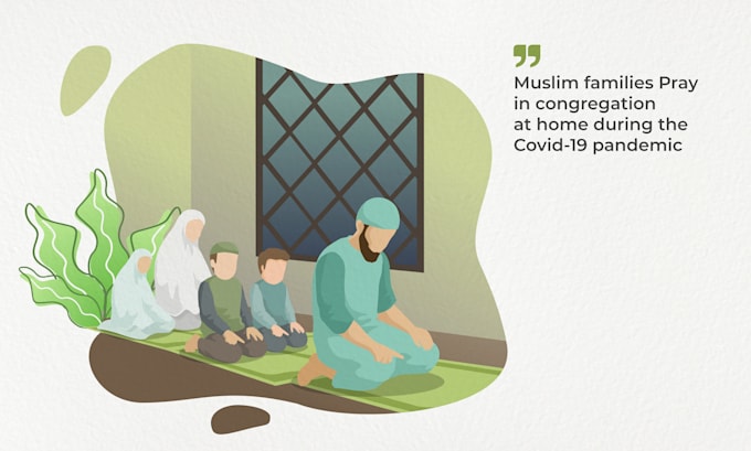 make muslim flat illustration and islamic graphic