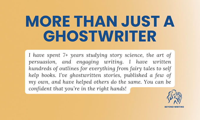 be your fiction ghostwriter
