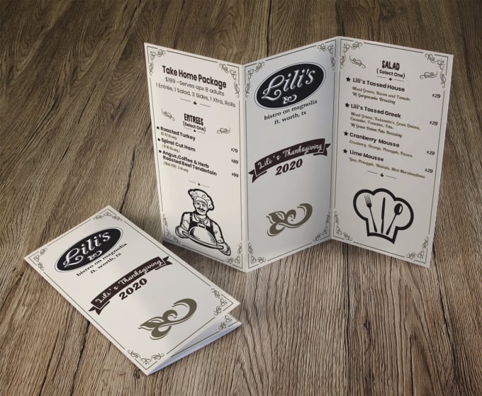 design editable stunning restaurant flyers, menus, trifold menus