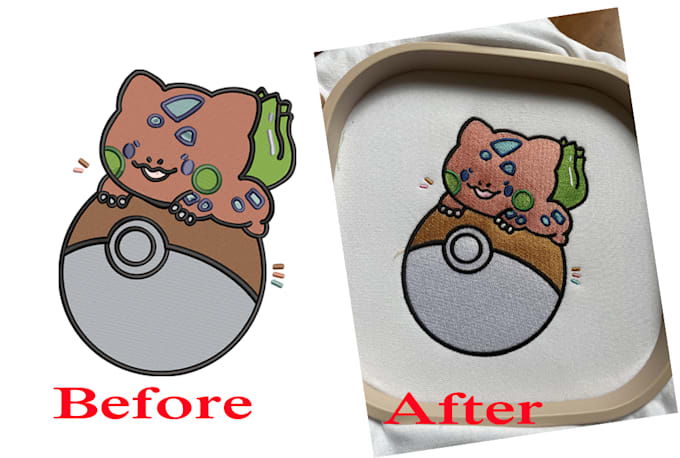 logo embroidery digitizing, 3d puff, convert to dst, pes, jef in 1hr
