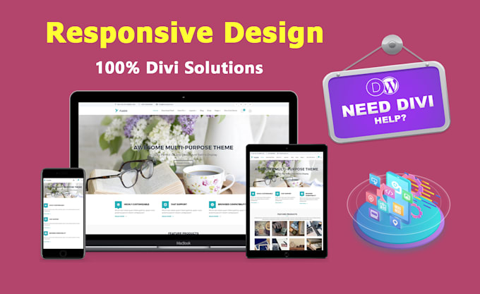 create responsive website by wordpress divi theme,divi builder