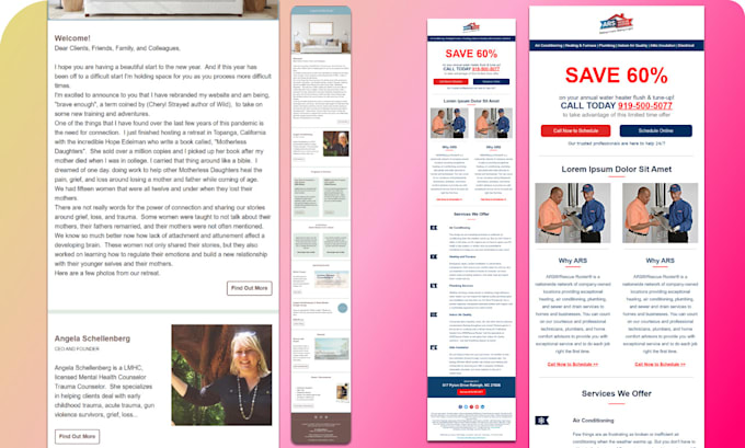 design getresponse, icontact, mailchimp, hubspot email template newsletter