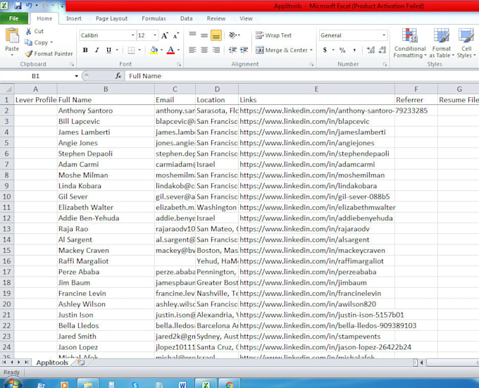 generate b2b contact list building by linkedin