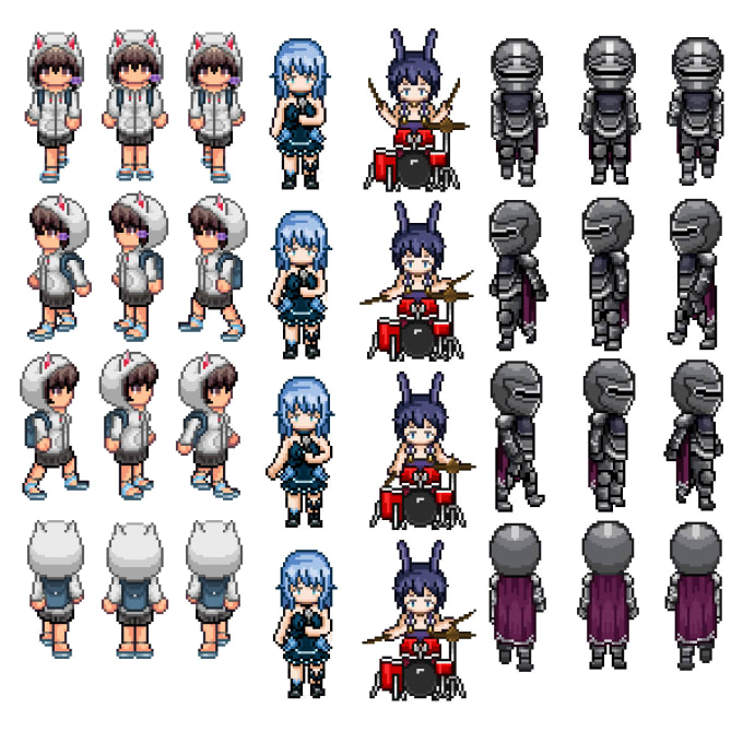 Create anime style pixel art character sprite for your game by Kubis_sakti  | Fiverr