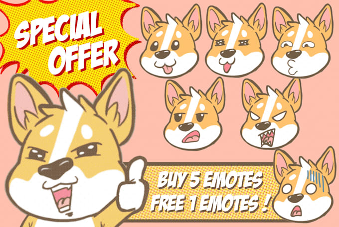 create a cute custom emotes for twitch or kick
