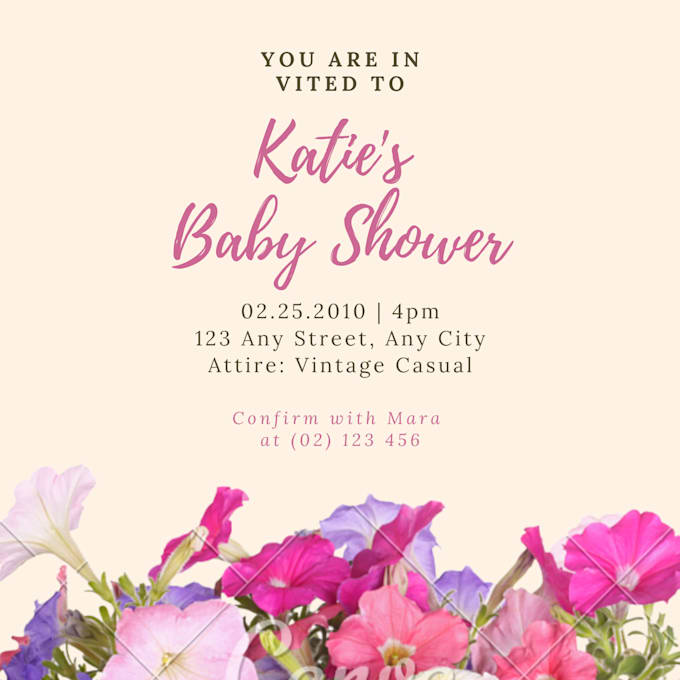Design best baby shower invitation by Irfankhan990 Fiverr