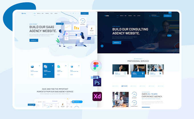 create any categories figma xd or PSD template design