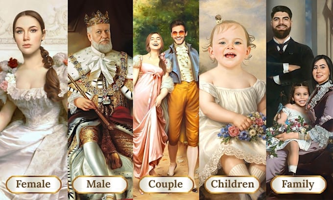 create a custom royal renaissance portrait from photo