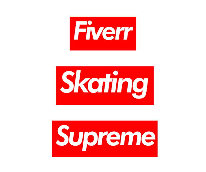 create a rugrats, supreme, fila inspired logo