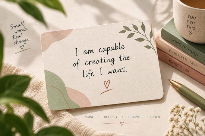 write 20 original affirmations personalized to your goals and desired mindset