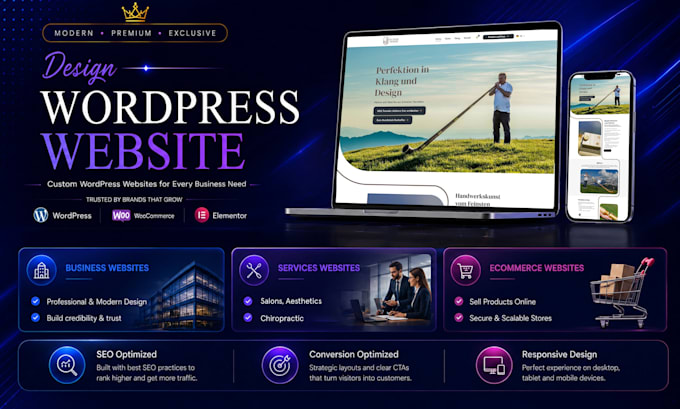 create a luxury website, portfolio website, or business website