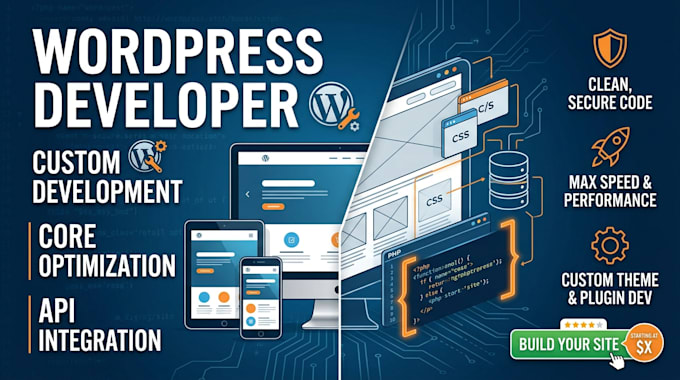 create wordpress website design, website development or website redesign