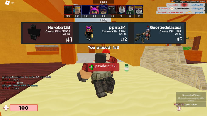 Play Or Coach Arsenal Or Other Roblox Games With You By Herobat33 - mobile roblox arsenal gameplay 3