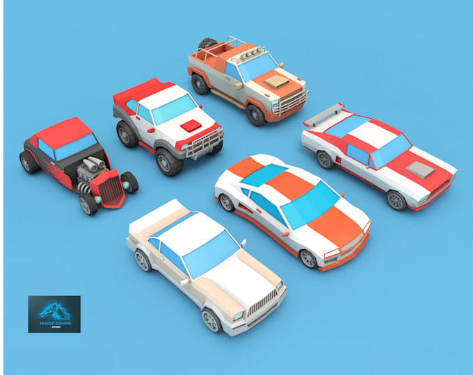design low poly 3d vehicles model for games