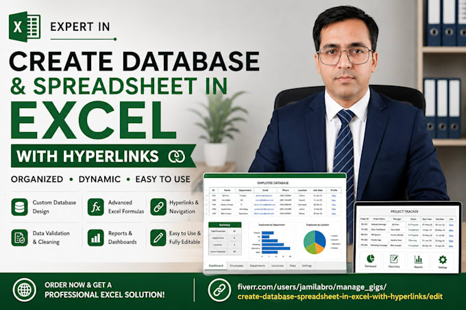 design custom excel databases, dashboards and spreadsheets