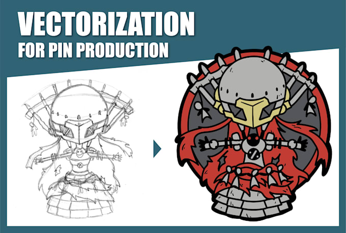 make a vector enamel pin layout using your design or image