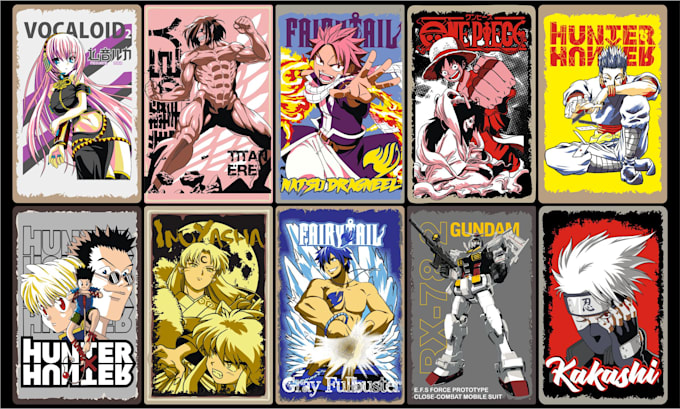 provide 100 high quality anime vector designs bundle for commercial use