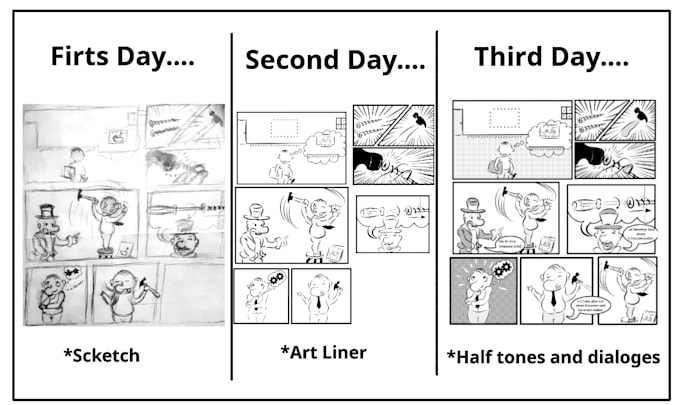 draw your idea in a comic cartoon