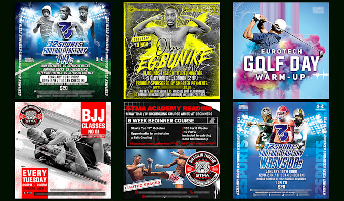 design a professional advertising sports flyer or poster