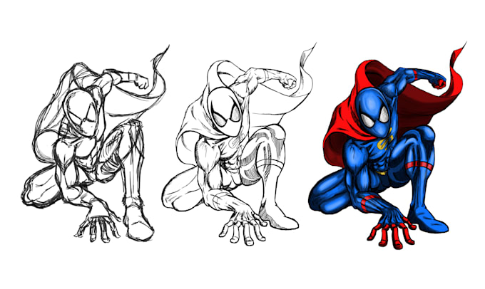 create a sketch, linework or coloured drawing
