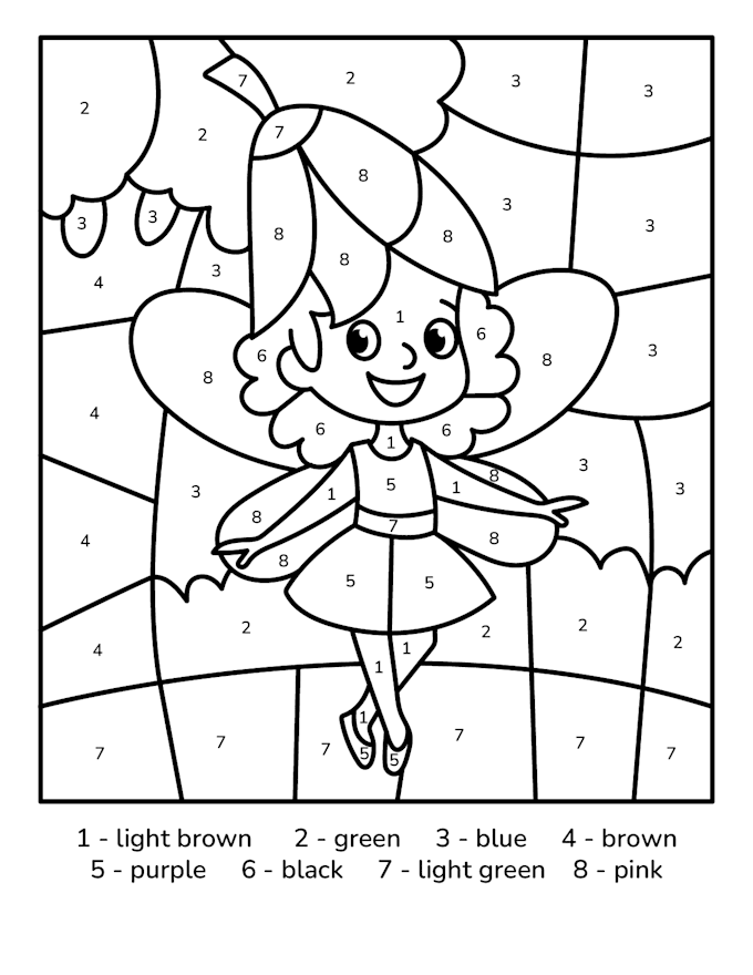 create color by number page for children no ai
