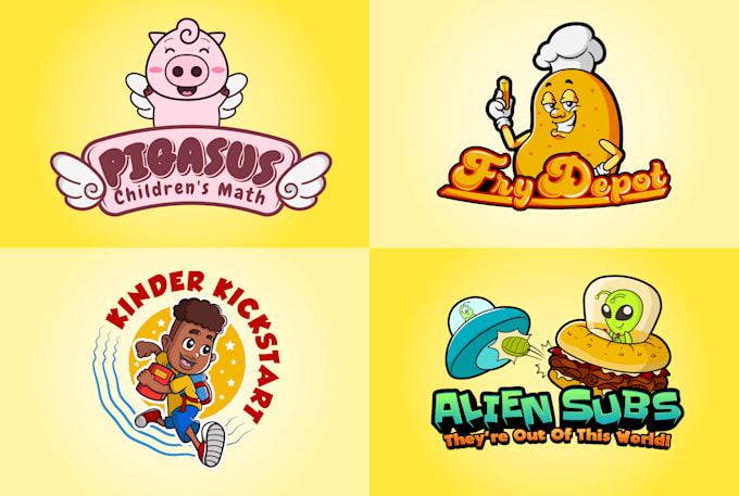 design unique and cute cartoon character mascot logo