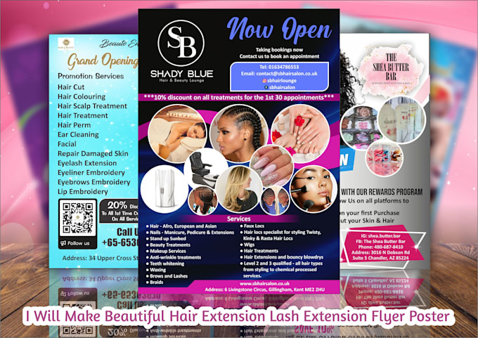 do beauty salon hair extension spa menu fashion flyer poster