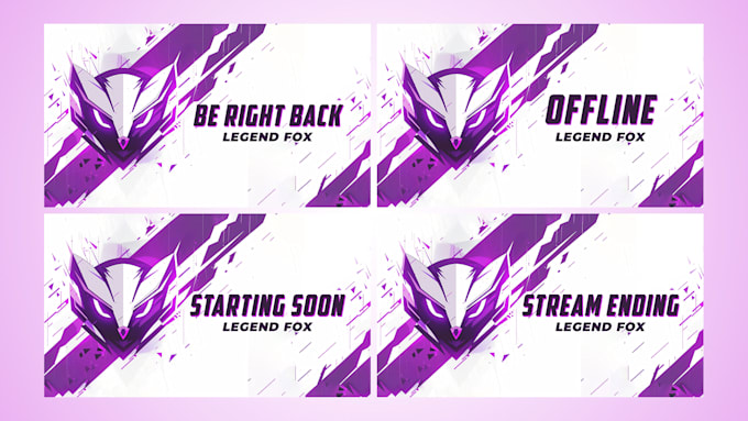 create elegant twitch overlay, twitch logo, panels, alerts and screens