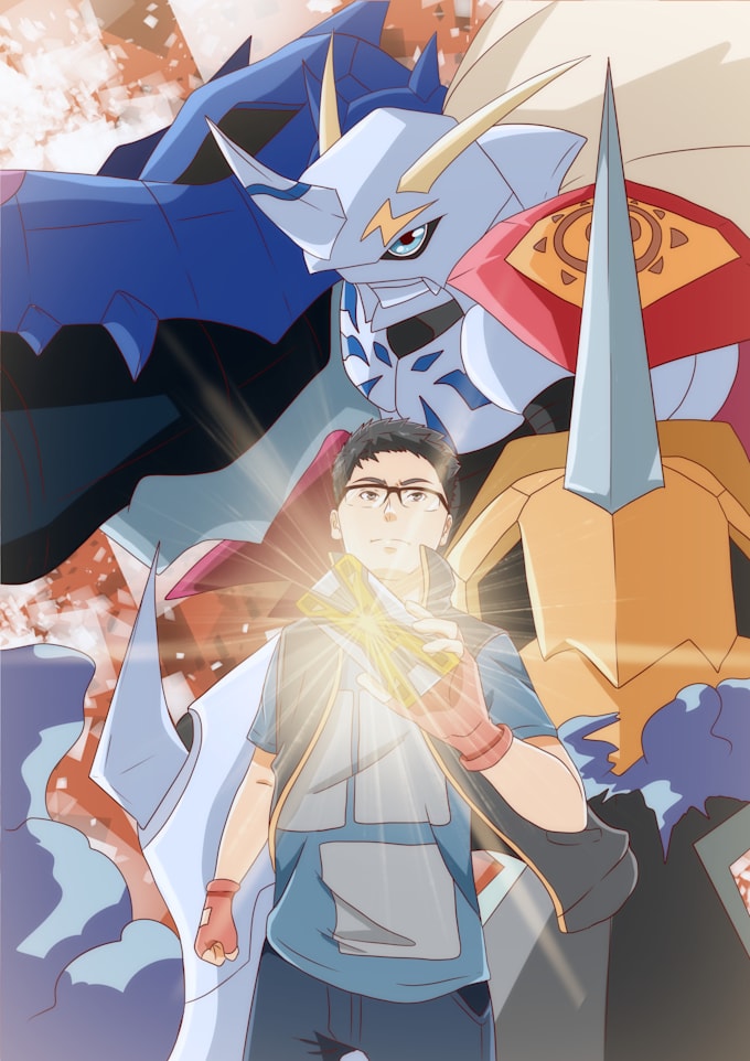 draw yourself with pokemon, digimon and fakemon
