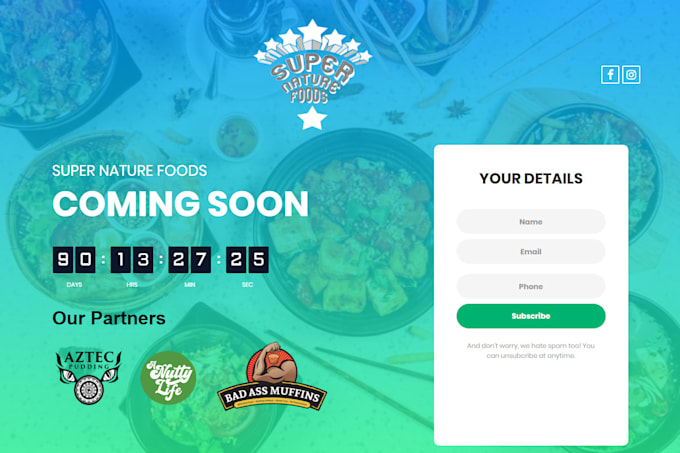 build responsive coming soon page or under construction page