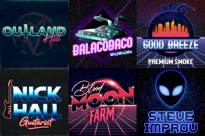 design a custom retro, 80s, synthwave logo for you