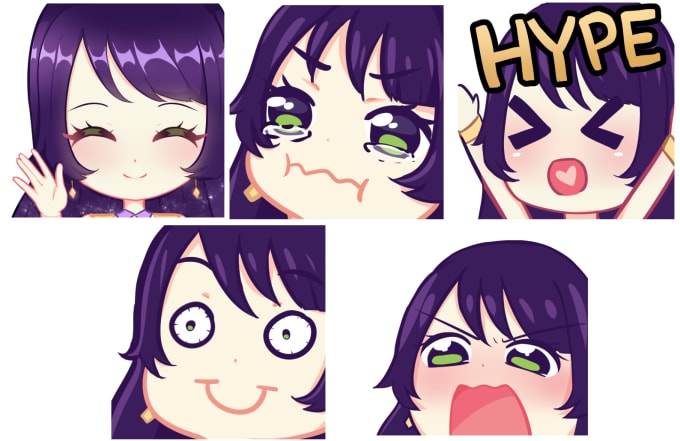 Do cute twitch emotes for your stream by Salvemagia