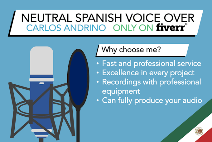 record an amazing neutral spanish dubbing