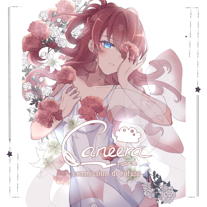 draw half body anime manga style illustration commission