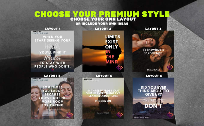 design 200 custom inspirational image quotes for instagram and facebook