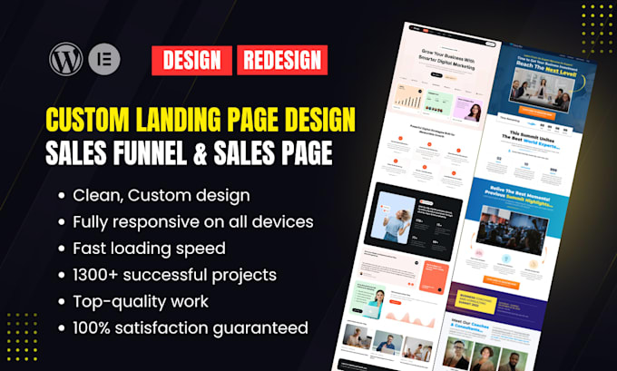 build high converting wordpress landing page, sales page or sales funnel