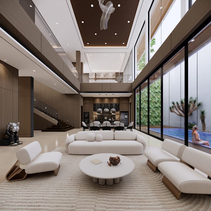design a modern interior 3d rendering for your space