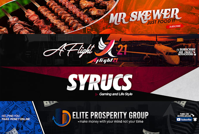 design an awesome youtube logo and banner