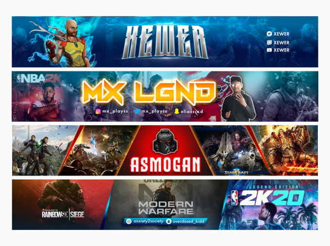 Design custom youtube channel art banner and video thumbnail by ...