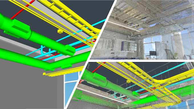 do the 3d modeling with laser scans and point cloud