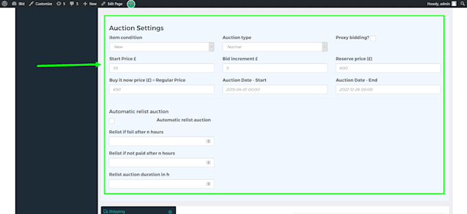 create an auction website
