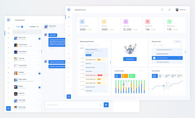 Design dashboard ui ux, web app design, crm, admin panel ui ux design ...