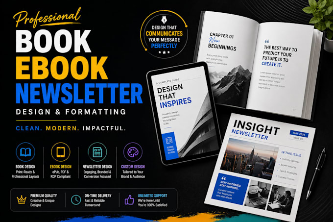 design and format your book, ebook, newsletter