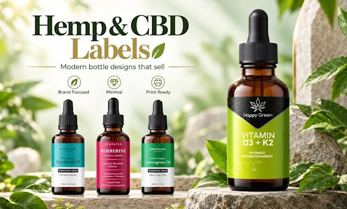 design premium cbd label, hemp label and packaging