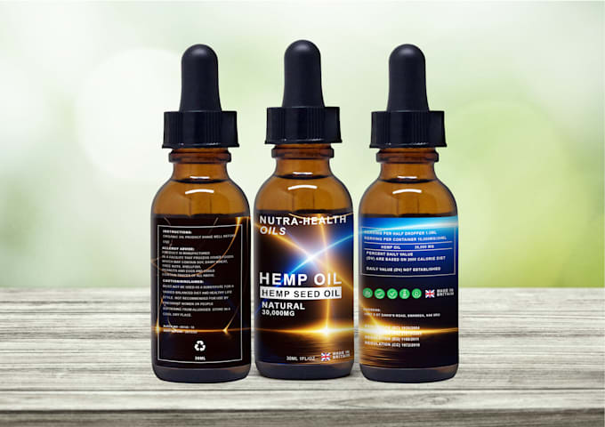 cbd packaging box design and hemp label with 3d mockup