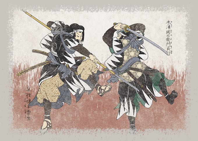 create high quality illustrations in japanese ukiyoe style
