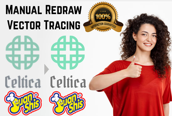 do vector tracing, vector convert, logo redraw