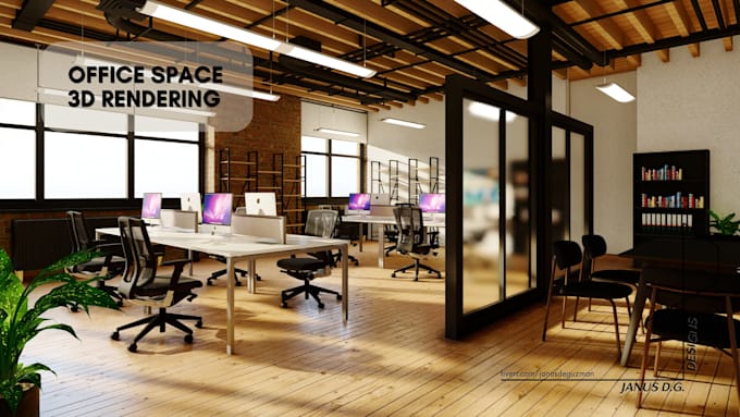 interior design and 3d render your office space