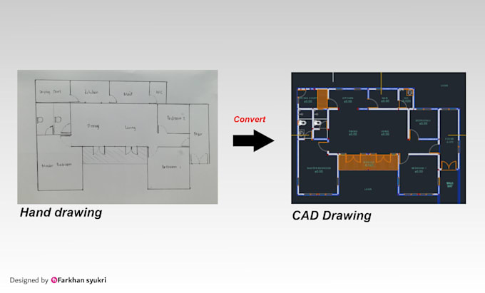 redraw any architectural drawings into 2d cad
