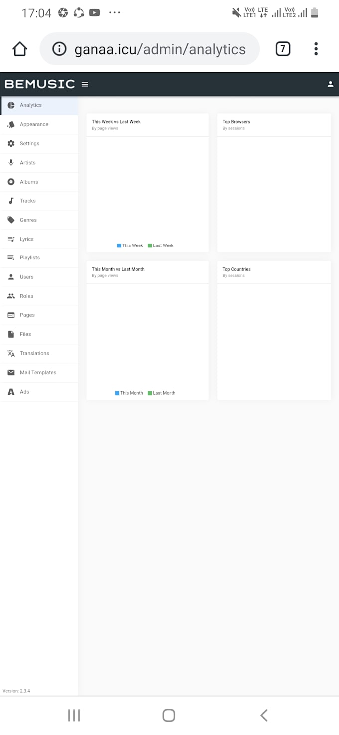 make a music website like spotify and ganaa